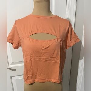 Forever 21 Women's Orange Cut-Out Top